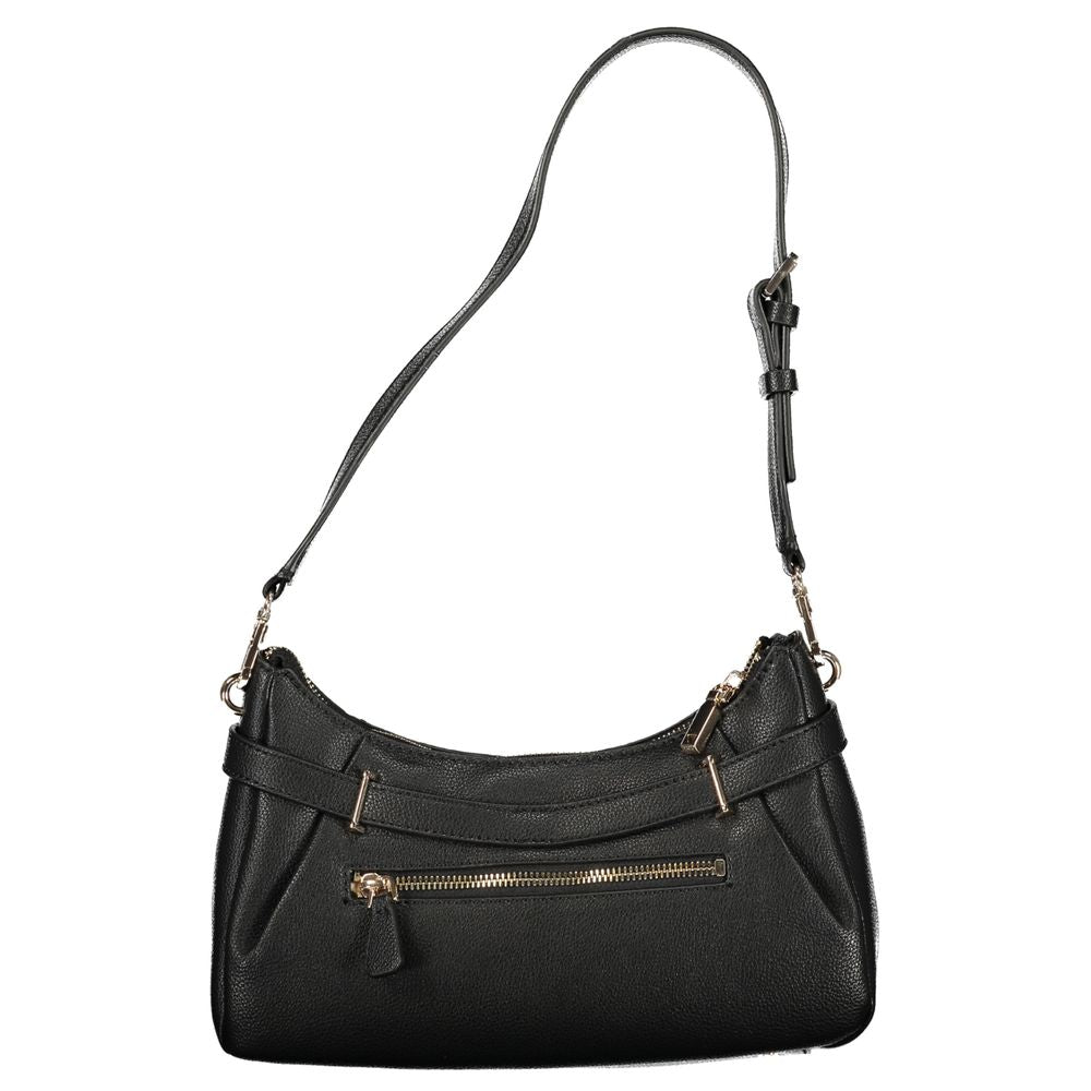 Black Polyurethane Women Handbag