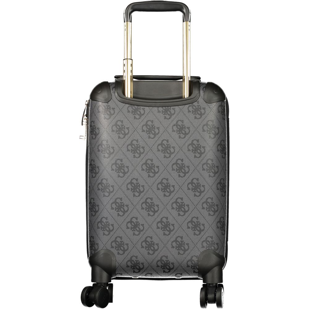 Black Polyurethane Women's Travel Trolley