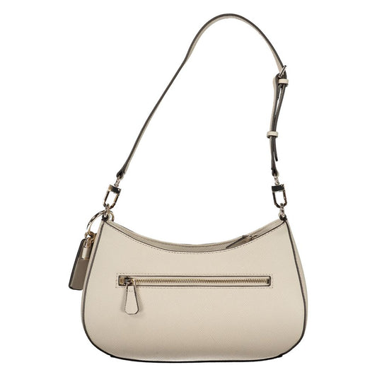 Beige Polyurethane Women's Handbag