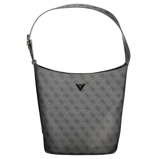 Black Polyurethane Women Handbag