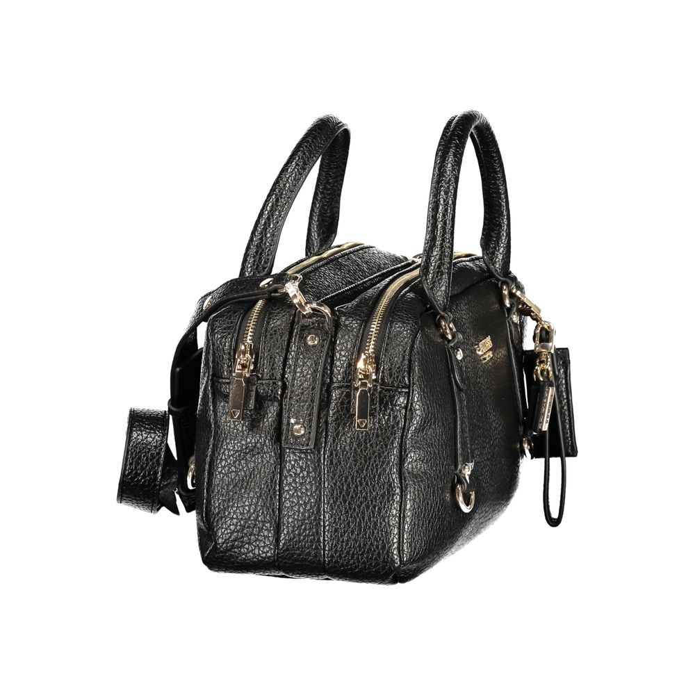 Black Polyurethane Women Handbag