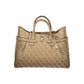 Beige Polyurethane Women Handbag
