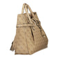 Beige Polyurethane Women Handbag