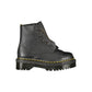 Black Polyester Ankle Boots