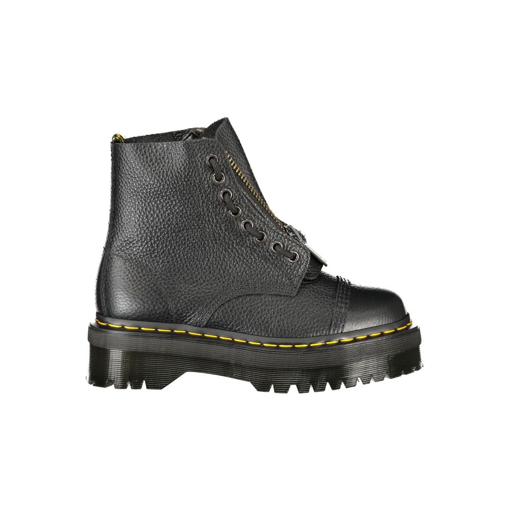 Black Polyester Ankle Boots