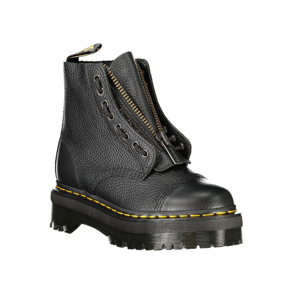 Black Polyester Ankle Boots