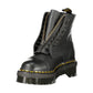 Black Polyester Ankle Boots