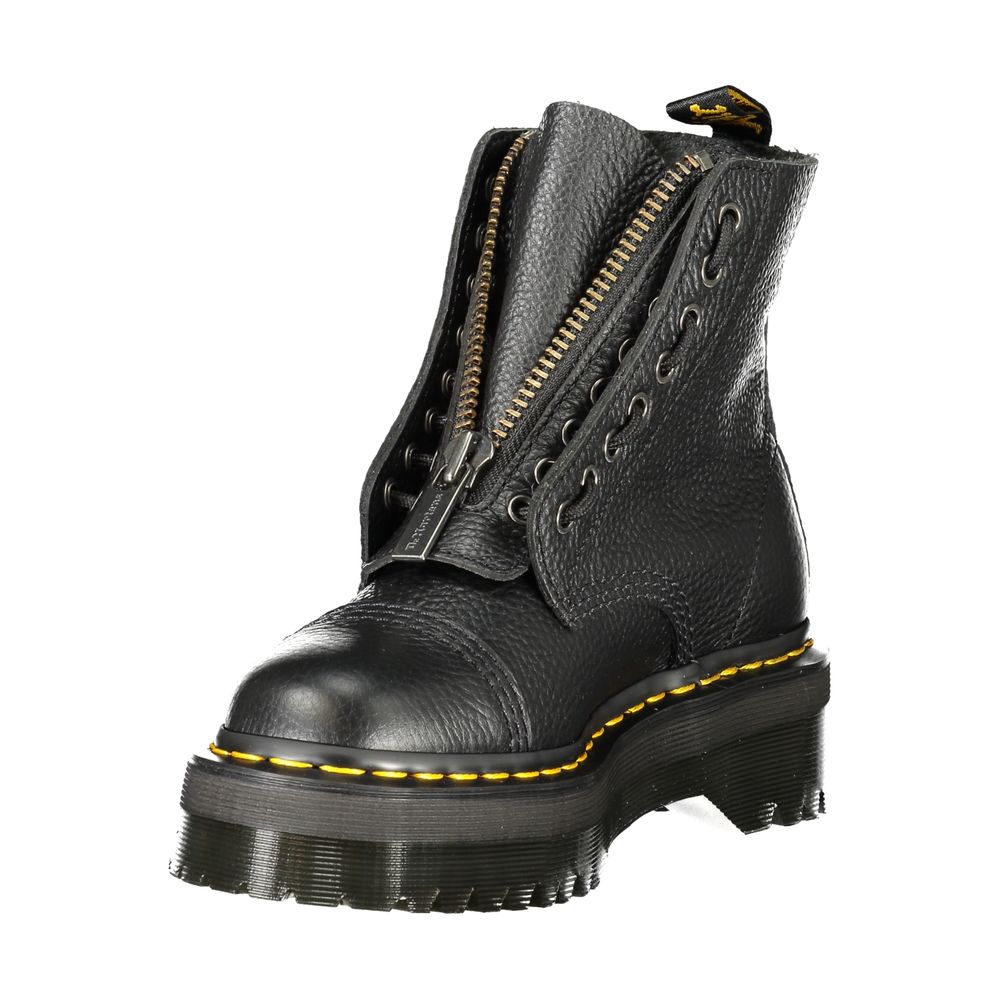 Black Polyester Ankle Boots