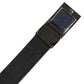 Men Blue Calfskin Leather Square Buckle Belt