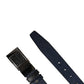 Men Blue Calfskin Leather Square Buckle Belt