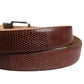 Men Brown Goatskin Leather Metal Buckle Belt