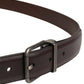 Men Brown Classic Leather Metal Buckle Belt
