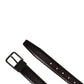 Men Brown Classic Leather Metal Buckle Belt
