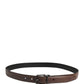 Men Brown Classic Leather Metal Buckle Belt