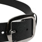 Men Black Classic Leather Metal Buckle Belt