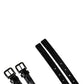 Black Double Strap Leather Silver Buckle Belt