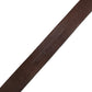 Men Brown Calf Leather Logo Metal Buckle Belt