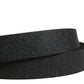 Men Black Calf Leather Metal Buckle Belt