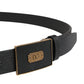 Men Black Classic Leather Logo Buckle Belt
