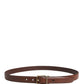 Men Brown Classic Leather Metal Buckle Belt