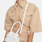 White Leather Le Chiquito moyen bag