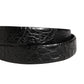Men Black Exotic Leather Metal Buckle Belt