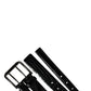 Men Black Exotic Leather Double Strap Belt