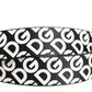 White Black Logo Leather Metal Buckle Belt