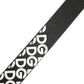 White Black Logo Leather Metal Buckle Belt