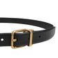 Men Black Classic Leather Metal Buckle Belt