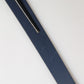 Blue Calf Leather Logo Metal Buckle Belt