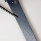 Blue Calf Leather Logo Metal Buckle Belt