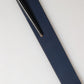 Blue Calfskin Leather Logo Metal Buckle Belt