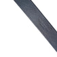 Men Blue Calf Leather Logo Metal Buckle Belt
