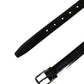 Men Black Leather Classic Metal Buckle Belt