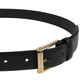Men Black Classic Leather Metal Buckle Belt