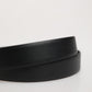 Men Black Classic Leather Metal Buckle Belt