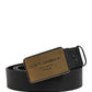 Black Classic Calf Leather Metal Buckle Belt