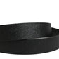 Black Classic Calf Leather Metal Buckle Belt