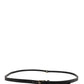 Men Black Leather Classic Metal Buckle Belt