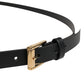 Men Black Leather Classic Metal Buckle Belt