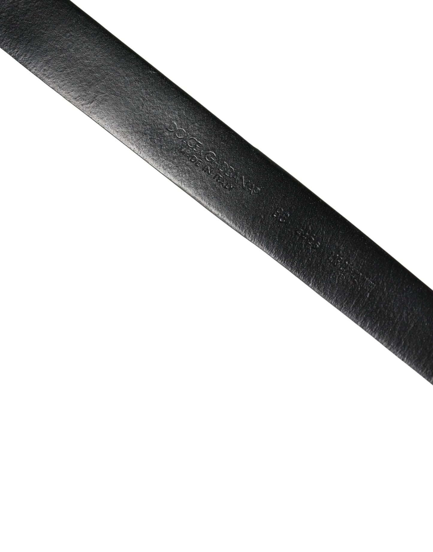 Men Black Calf Embellished Metal Buckle Belt