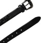 Men Black Calf Embellished Metal Buckle Belt