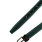 Men Green Lurex Polyester Metal Buckle Belt