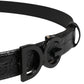 Men Black Exotic Leather Logo Buckle Belt