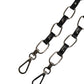 Black Leather Silver Chain Bag Accessory Shoulder Strap