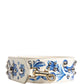 White Blue Floral Leather Stud Accessory Shoulder Strap