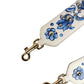 White Blue Floral Leather Stud Accessory Shoulder Strap
