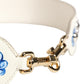 White Blue Floral Leather Stud Accessory Shoulder Strap