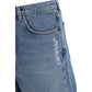Blue Cotton Bermuda Shorts